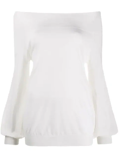 Shop P.a.r.o.s.h . Bell Sleeve Sweater - White