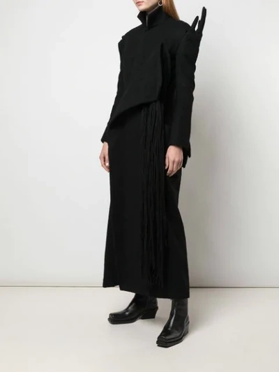 Shop Yohji Yamamoto Hand Detail Dress In Black