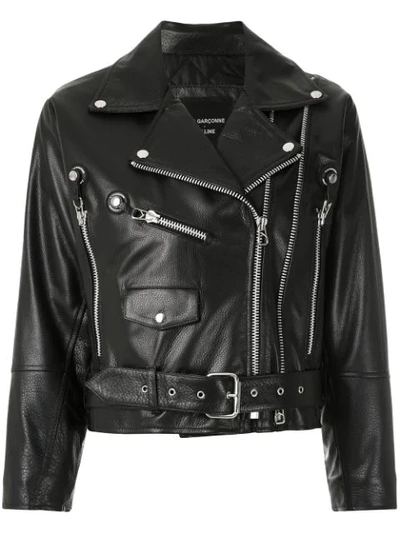 Shop À La Garçonne + Kalline Leather Biker Jacket In Black