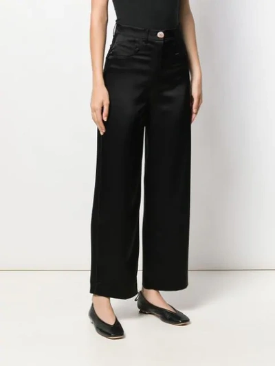 Shop Nanushka Wide Leg Trousers - Black