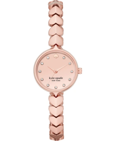 Shop Kate Spade Women's Hollis Rose Gold-tone Stainless Steel Bracelet Watch 24mm