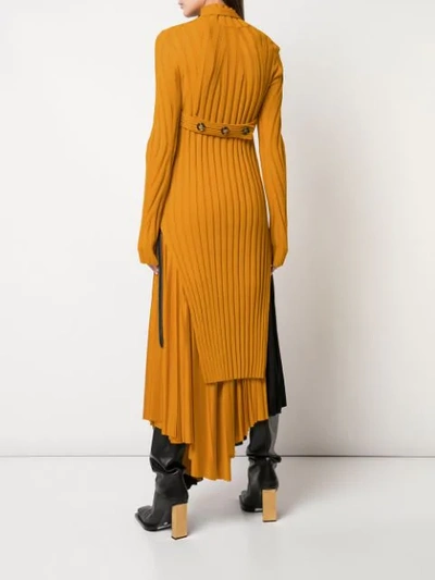 Shop Proenza Schouler Heavy Rib Long Sleeve Mid Dress In Orange