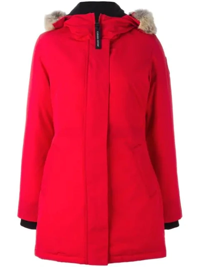 Shop Canada Goose Padded Coat In Red