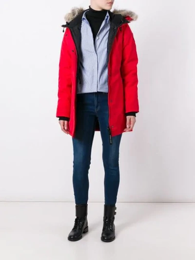 Shop Canada Goose Padded Coat In Red