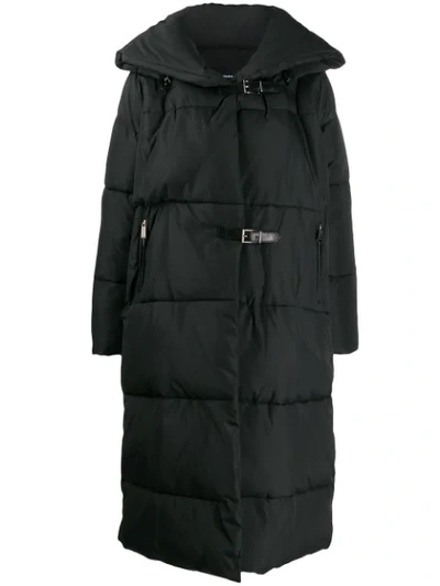 Shop Barbara Bui Quilted Buckled Coat In Black