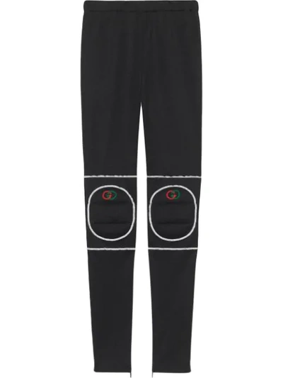 Shop Gucci Logo-embroidered Leggings In 1000 Black