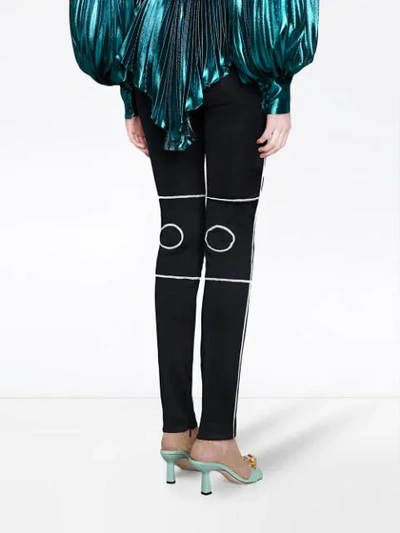 Shop Gucci Logo-embroidered Leggings In 1000 Black