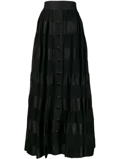 Shop Zimmermann Sabotage Ribbon Stripe Maxi Skirt In Black