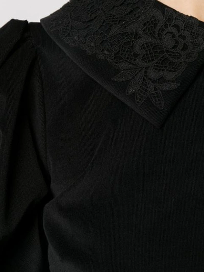 Shop Dolce & Gabbana Puff-sleeved Short Velvet Dress In Black
