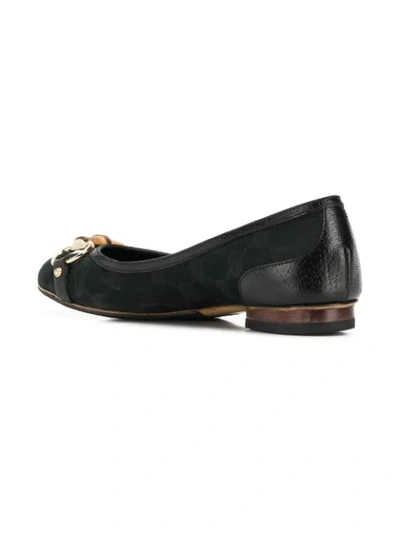 Pre-owned Gucci Bamboo Detail Ballerina Shoes In Black