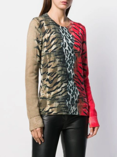 Shop Neil Barrett Pullover Mit Animal-print In Red