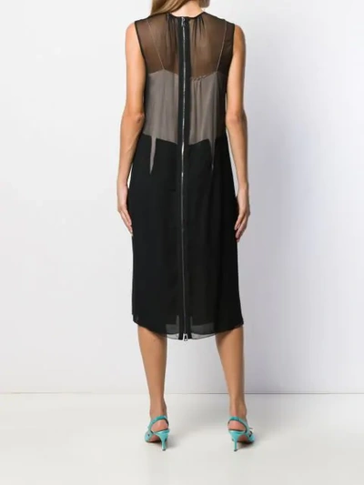 Shop N°21 Sheer Panelled Midi Dress In Black
