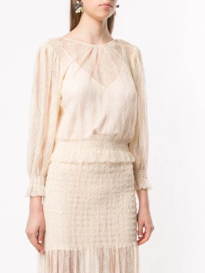 Shop Alice Mccall Harvest Moon Ruched Blouse In Pink