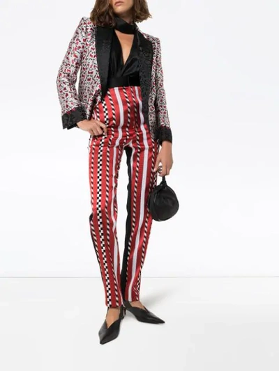 Shop Haider Ackermann High-rise Striped Slim-leg Trousers In Red