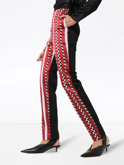 Shop Haider Ackermann High-rise Striped Slim-leg Trousers In Red