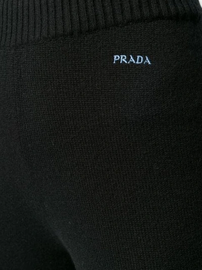Shop Prada Cashmere Knitted Leggings In Black