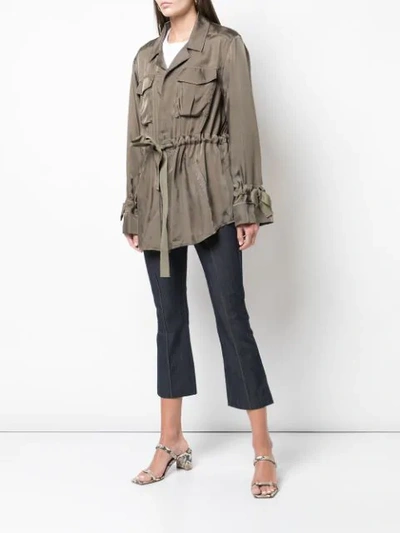 Shop Cinq À Sept Twill Trench Coat In Green