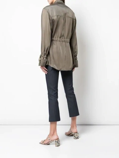 Shop Cinq À Sept Twill Trench Coat In Green