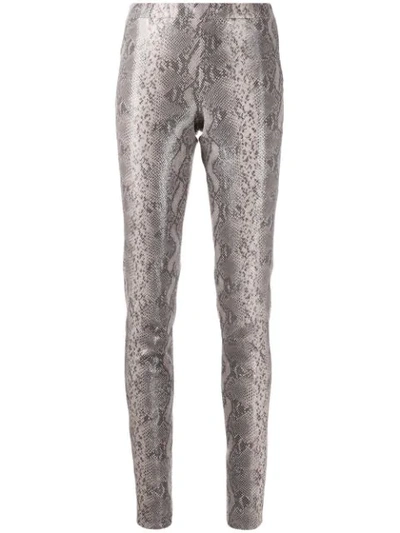 Shop Arma Snakeskin Effect Skinny Trousers In Grey