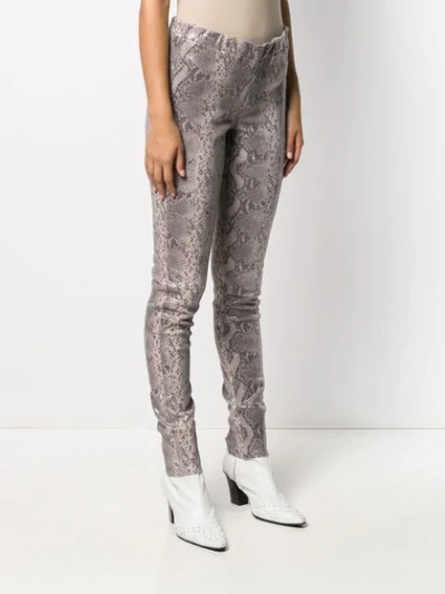 Shop Arma Snakeskin Effect Skinny Trousers In Grey