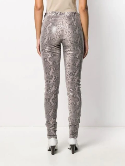 Shop Arma Snakeskin Effect Skinny Trousers In Grey