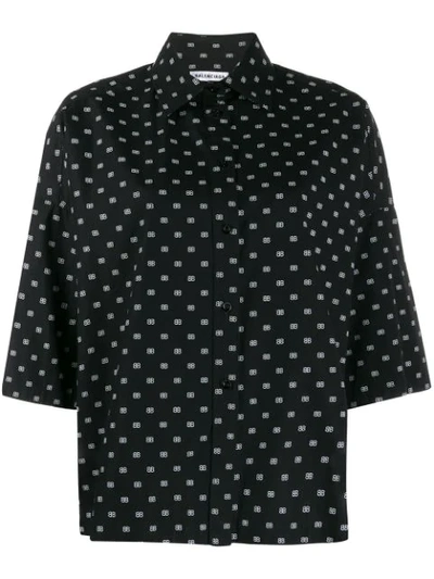 Shop Balenciaga Vareuse Printed Shirt In Black