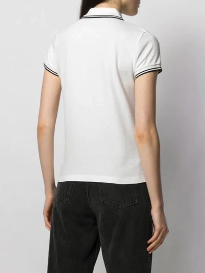 Shop Moncler Logo Plaque Polo Shirt In White