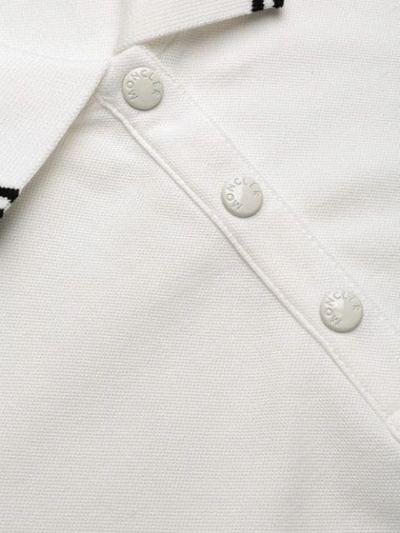 Shop Moncler Logo Plaque Polo Shirt In White