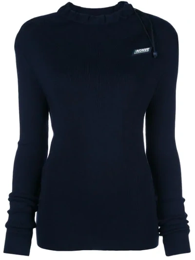 Shop Monse Cinched Neck Fitted Jumper In Blue