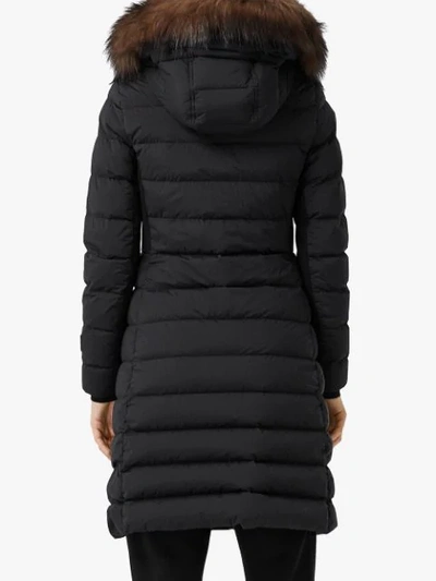 Shop Burberry Detachable Faux Fur Puffer Coat In Black