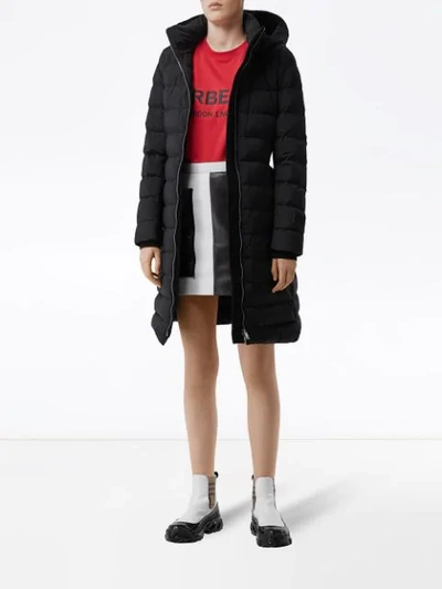 Shop Burberry Detachable Faux Fur Puffer Coat In Black