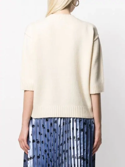 Shop Alessia Santi Mixed Stone-embellished Jumper In White