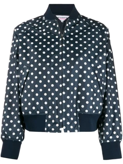 Shop Comme Des Garcons Girl Polka Dot Bomber Jacket In Blue