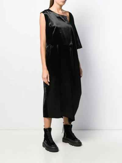 Shop Comme Des Garçons Asymmetric Sleeve Dress In 1 Black