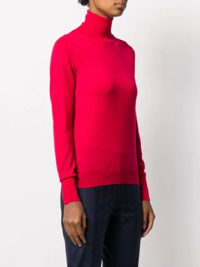 Shop Roberto Collina Roll Neck Sweater In 32 Fuxia