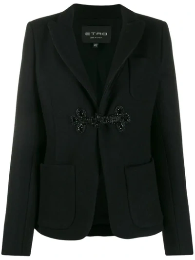 Shop Etro Beaded Toggle Jacket In Black
