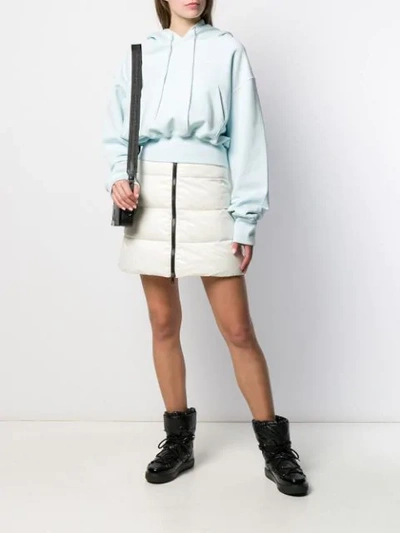 Shop Moncler Full Zip Quilted Skirt In White