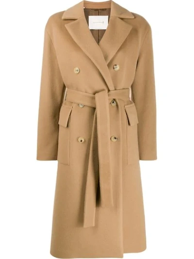 Shop Mackintosh Laurencekirk Beige Wool & Cashmere Double Breasted Coat In Neutrals