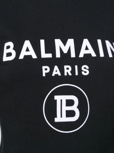 Shop Balmain Logo Sweatshirt In Black