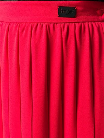 Shop Be Blumarine High Waisted Pleated Skirt In Red