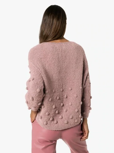 Shop Vika Gazinskaya Bobble Detail V-neck Sweater In Purple