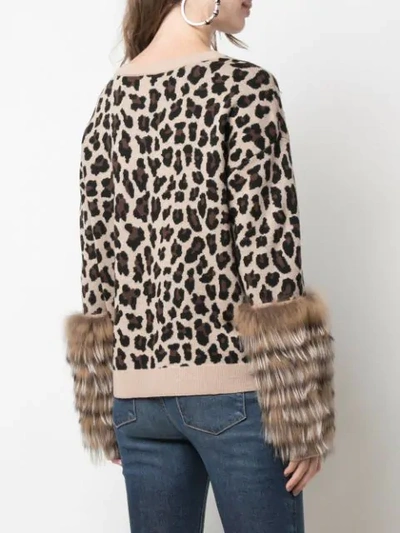 Shop Alice And Olivia Sheila Leopard Print Jumper In Leopard/natural