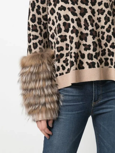 Shop Alice And Olivia Sheila Leopard Print Jumper In Leopard/natural