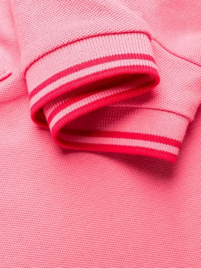 Shop Moncler Logo Plaque Polo Top In Pink