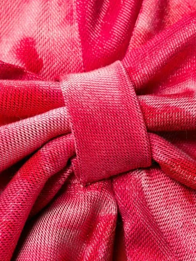 Shop Area Crushed Velvet Bow Mini Skirt In Pink