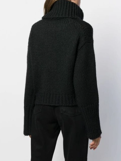 Shop Moncler Intarsia Knitted Jumper In Black