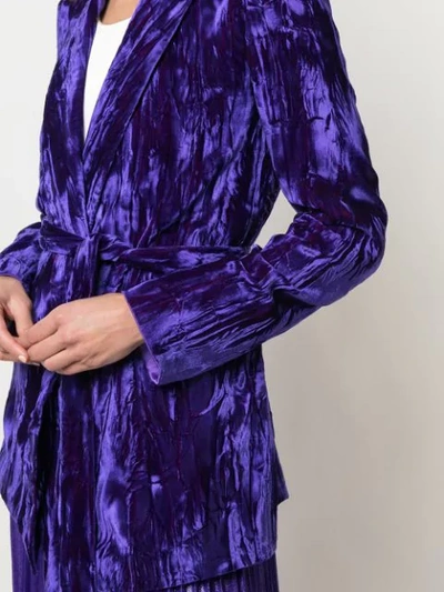 Shop Alice And Olivia Shawl Collar Wrap-around Blazer In Purple