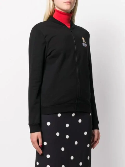 Shop Moschino Underbear Zip-up Sweatshirt In Black