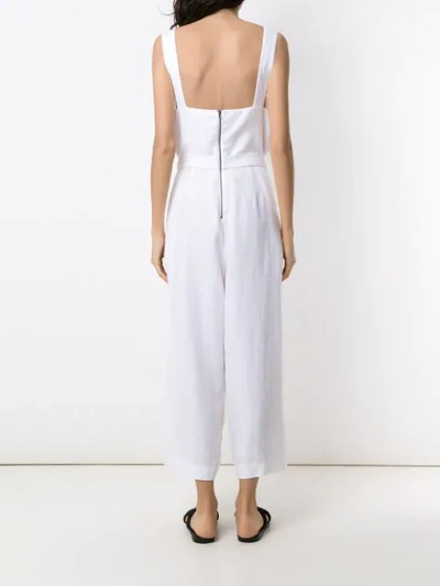 Shop Osklen Tied Linen Jumpsuit In White