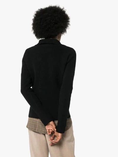 Jil Sander Pullover Mit V-kragen In Black